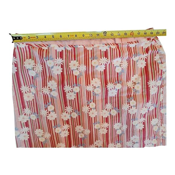 Duck Head Pink Striped Floral Daisy Stretch Skirt Women Size 20W Cotton Spandex - Picture 9 of 15